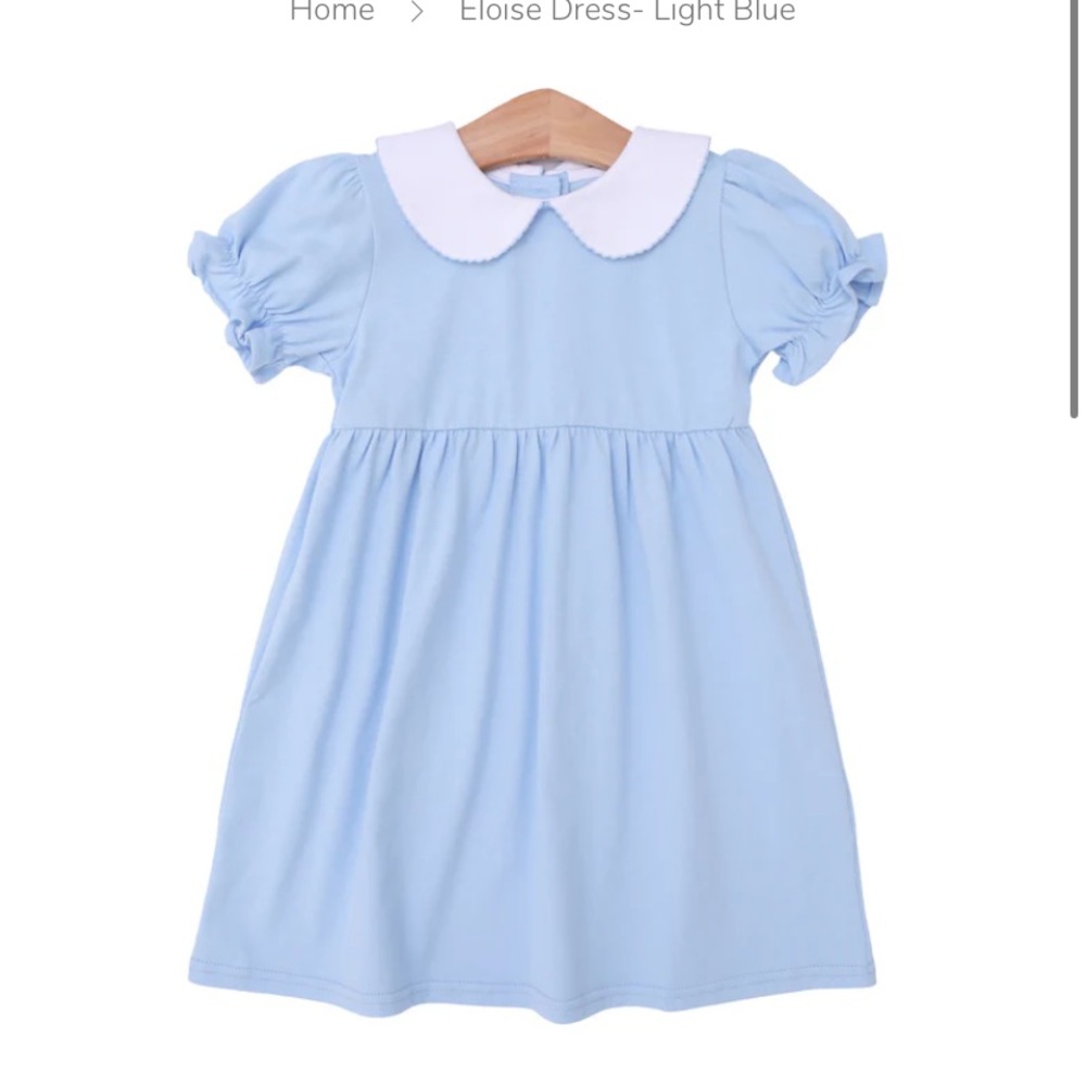 Trotter Street Sz 10 Light Blue Girls Dress with White Collar